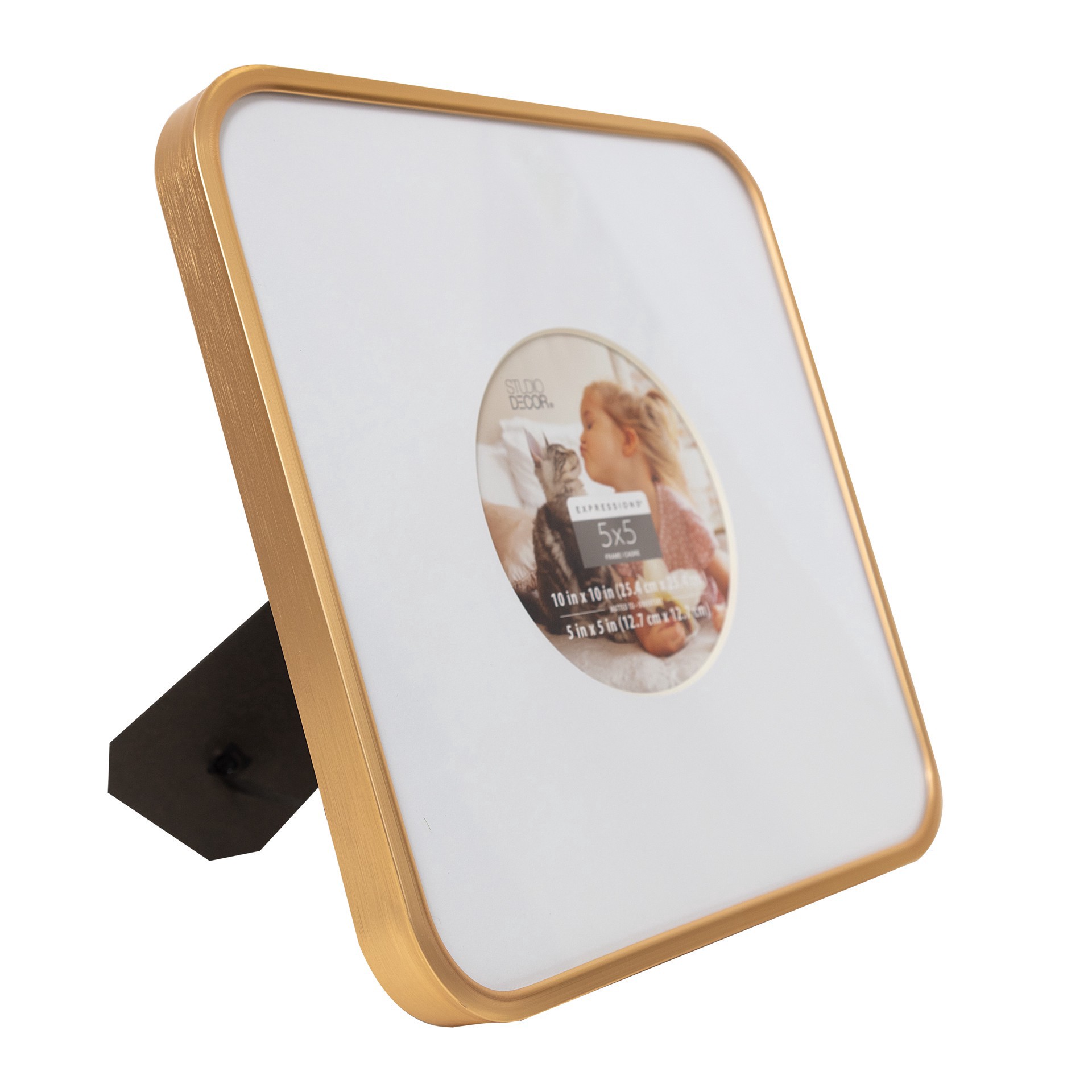 slide 3 of 5, Expressions 5" X 5" Gold Rounded Frame With Circle Mat By Studio Decor, 5 in x 5 in