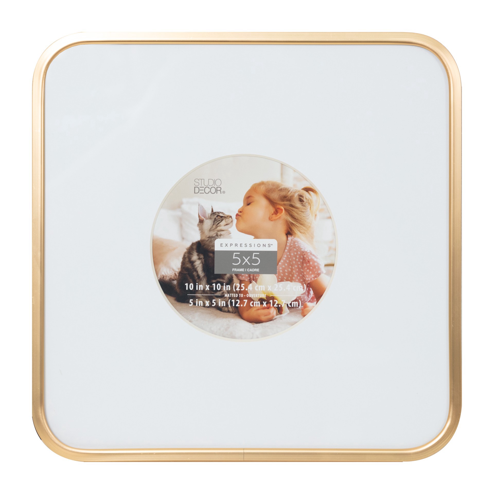 slide 5 of 5, Expressions 5" X 5" Gold Rounded Frame With Circle Mat By Studio Decor, 5 in x 5 in
