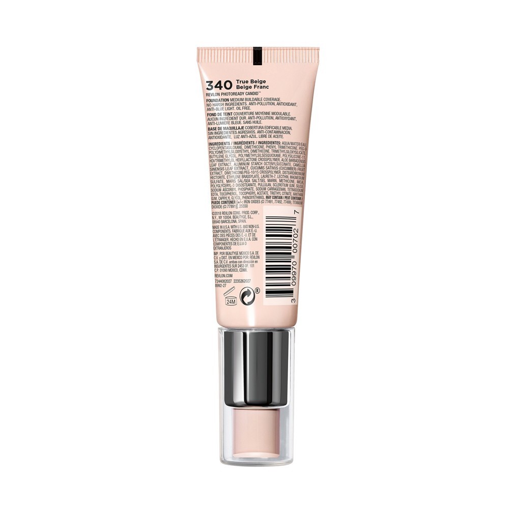 slide 2 of 5, Revlon PhotoReady Candid Natural Finish, Anti-Pollution Foundation - 340 True Beige, 0.75 fl oz