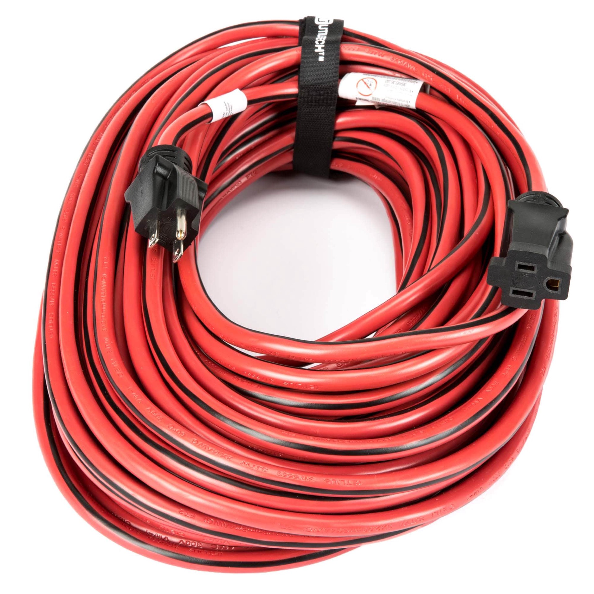 slide 2 of 4, Utilitech 100-ft 14 / 3 Medium Duty 3 Prong Red and black Outdoor Extension Power Cord, 1 ct