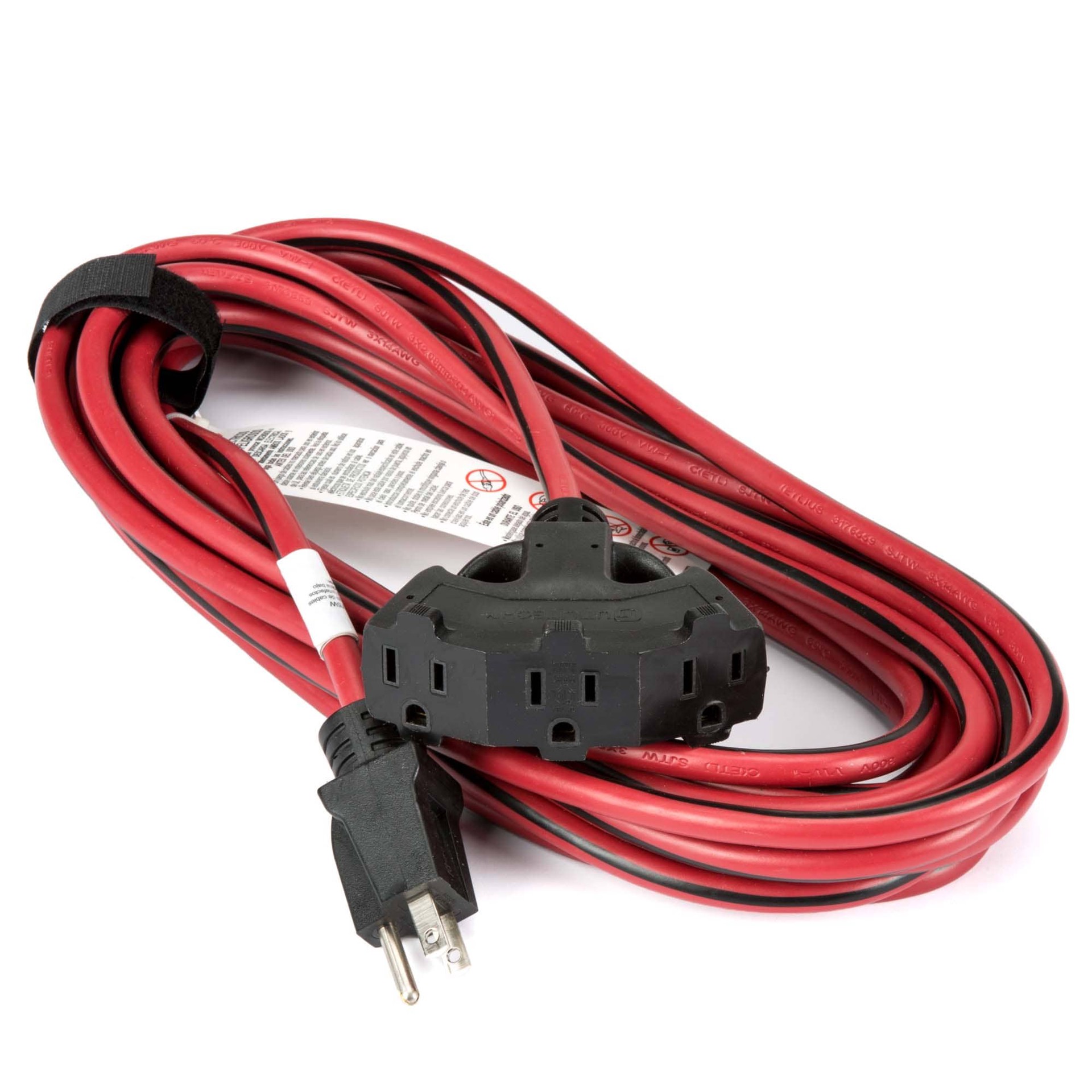 slide 2 of 4, Utilitech 25-ft 14 / 3 Medium Duty 3 Prong Red and black Outdoor Extension Power Cord, 1 ct