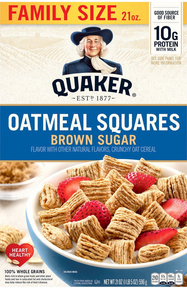 slide 4 of 6, Quaker Oatmeal Squares Brown Sugar Large Box - 21oz - Quaker, 21 oz