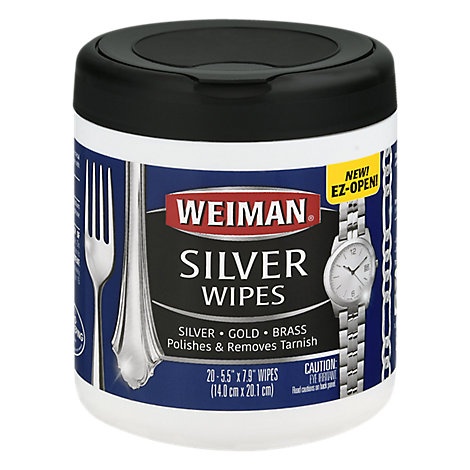 slide 1 of 1, Weiman Wipes Silver, 20 ct