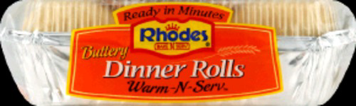 slide 1 of 1, Rhodes Bake-N-Serv Warmnserv Rhodes Warmnserv Buttery Dinner Rolls, 9 oz