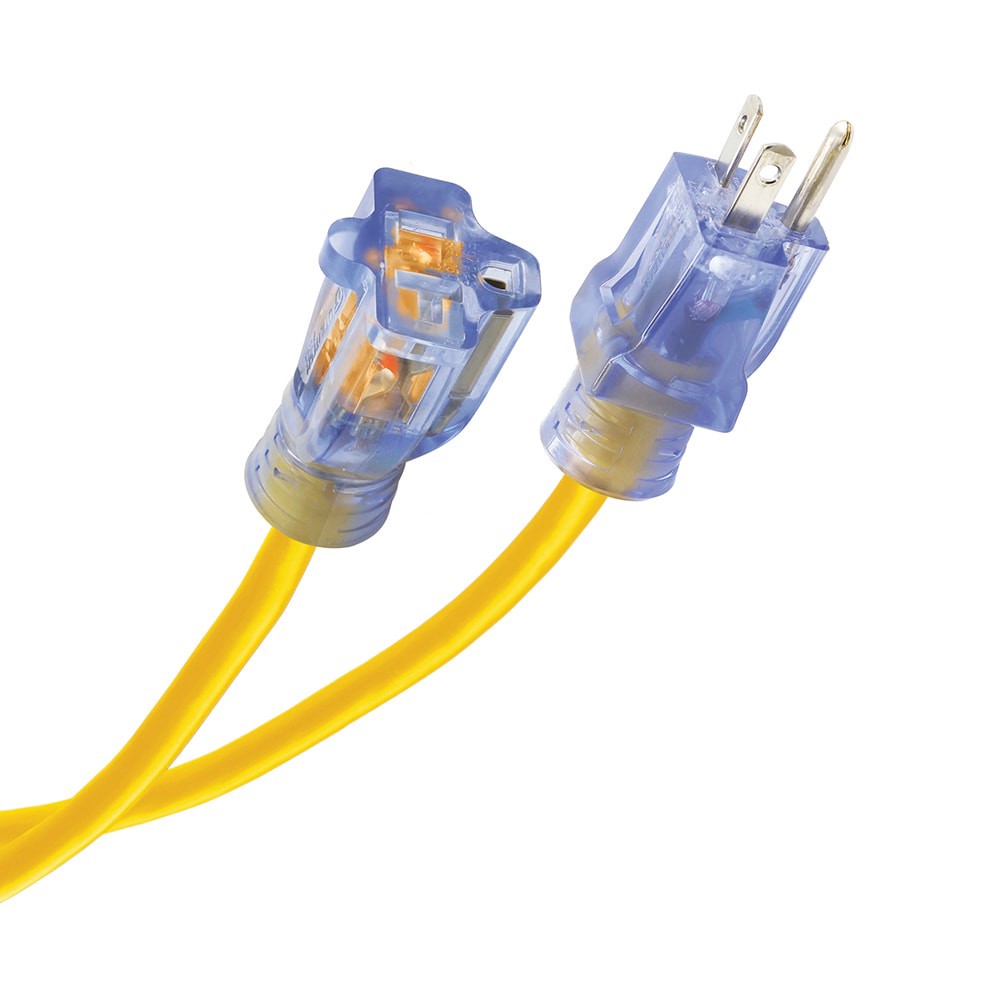 slide 3 of 3, Utilitech 100-Ft 20-Amp 125-Volt 10-Gauge Yellow Outdoor Generator cord, 1 ct