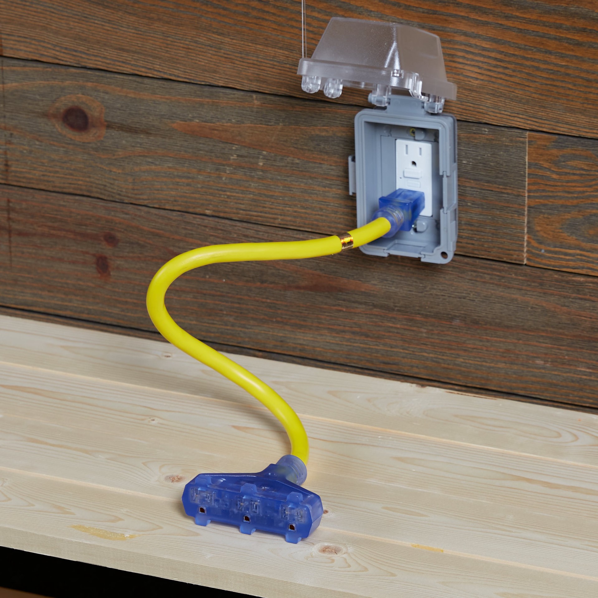 slide 5 of 6, Utilitech 2-ft 12 / 3 Heavy Duty 3 Prong Yellow Outdoor Extension Power Cord, 1 ct