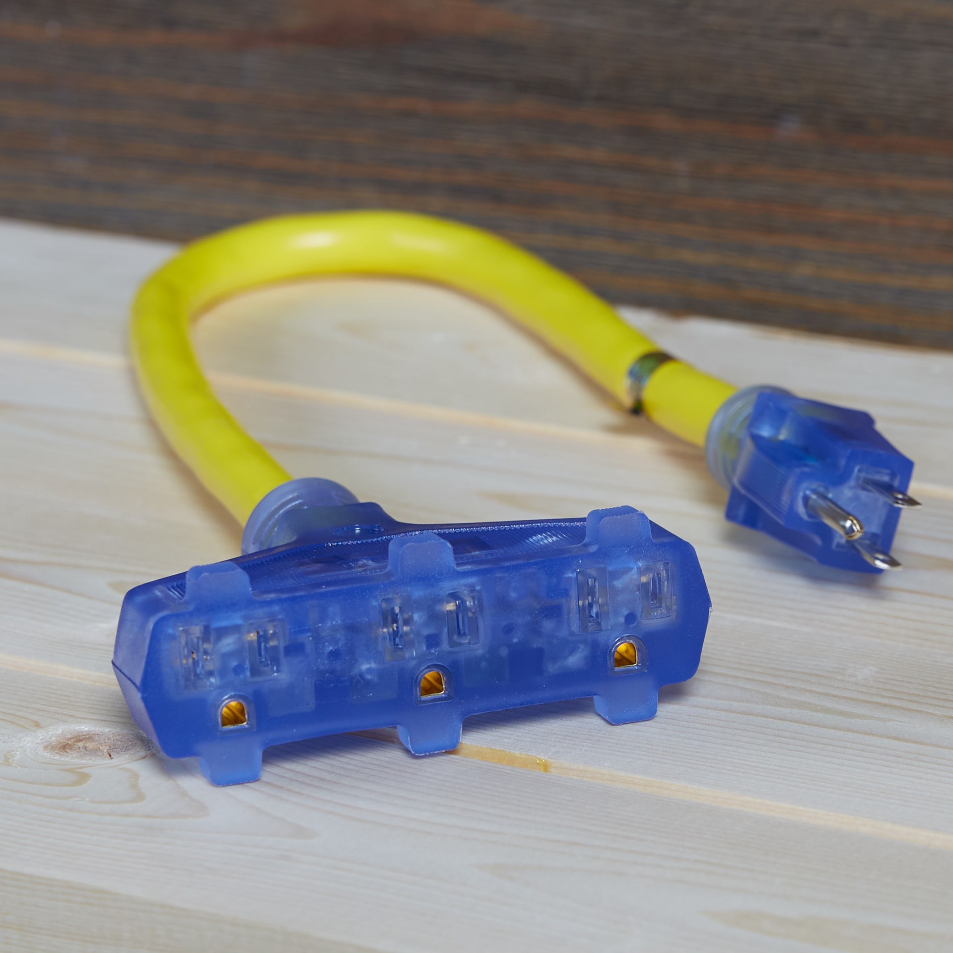 slide 6 of 6, Utilitech 2-ft 12 / 3 Heavy Duty 3 Prong Yellow Outdoor Extension Power Cord, 1 ct