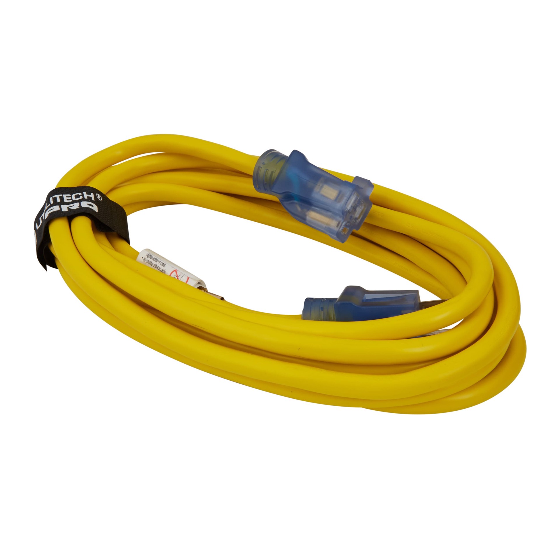 slide 1 of 6, Utilitech 15-ft 12 / 3 Medium Duty 3 Prong Yellow Outdoor Extension Power Cord, 1 ct