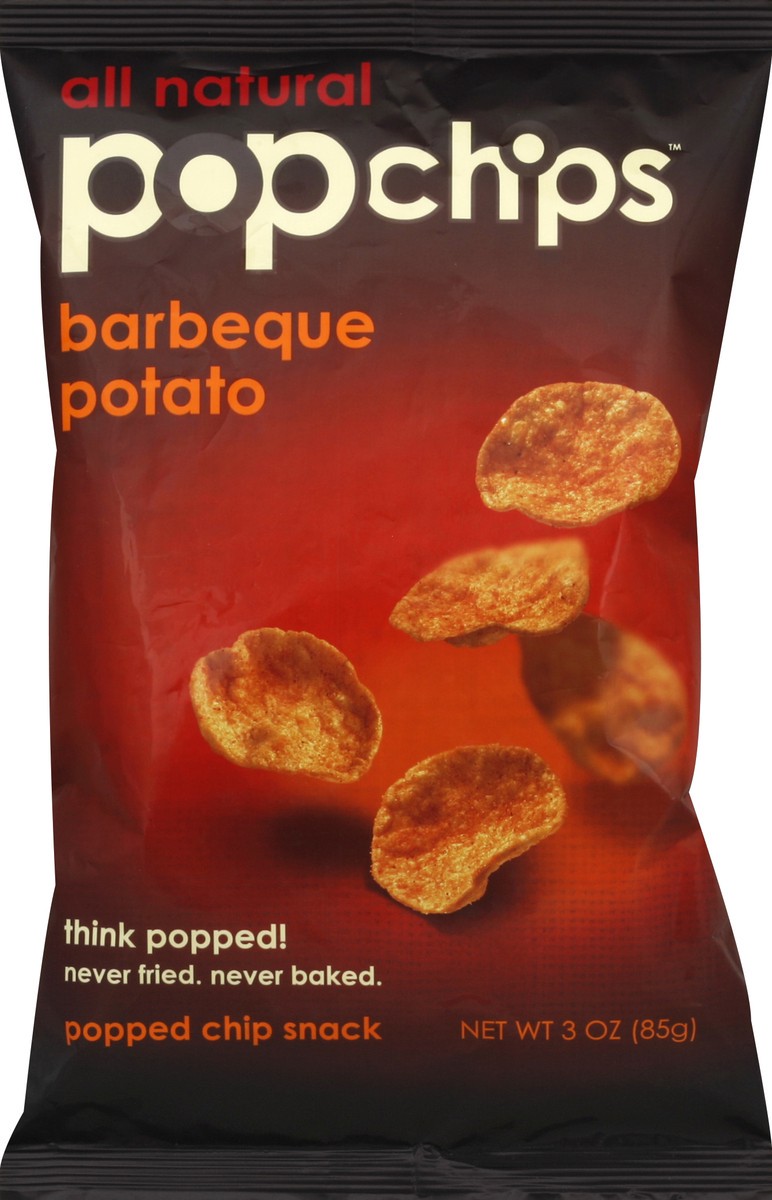 slide 5 of 6, popchips Popped Chip Snack, Barbeque Potato, 3 oz