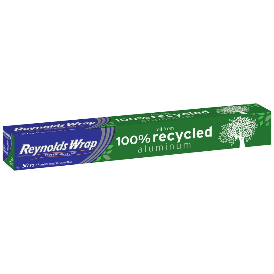 slide 2 of 3, Reynolds Wrap 100% Recycled Aluminum Foil, 50 sq ft