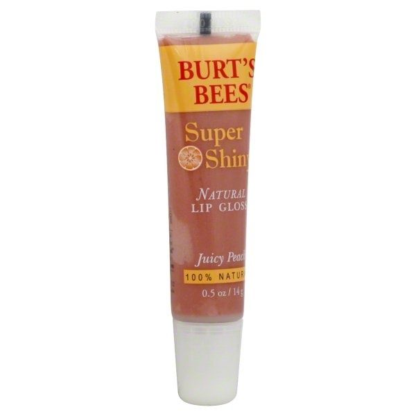 slide 1 of 1, Burt's Bees Lip Gloss, Super Shiny, Juicy Peach, 0.5 oz