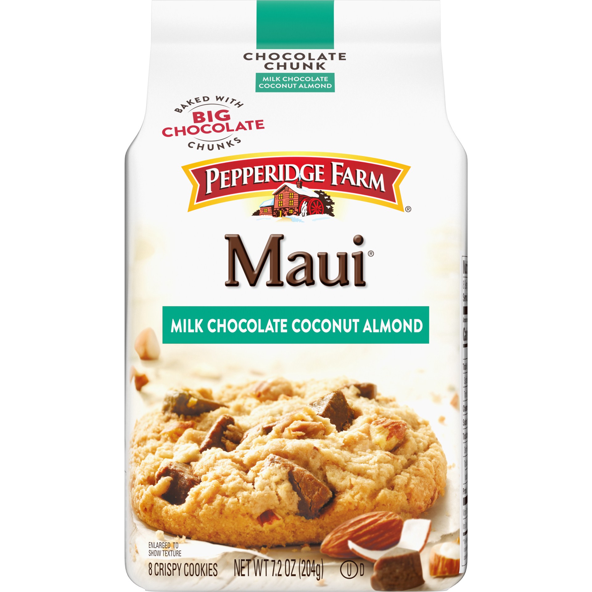 slide 1 of 9, Pepperidge Farm Maui Milk Chocolate Coconut Almond Cookies, 8 Crispy Cookies, 7.2 oz. Bag, 7.2 oz