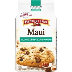 Pepperidge Farm Maui Milk Chocolate Coconut Almond Cookies, 8 Crispy Cookies, 7.2 oz. Bag