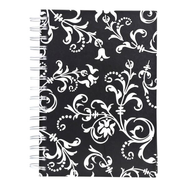 slide 1 of 1, Eccolo Wiro Journal, Ruled, 200 Pages, Black/White, 1 ct