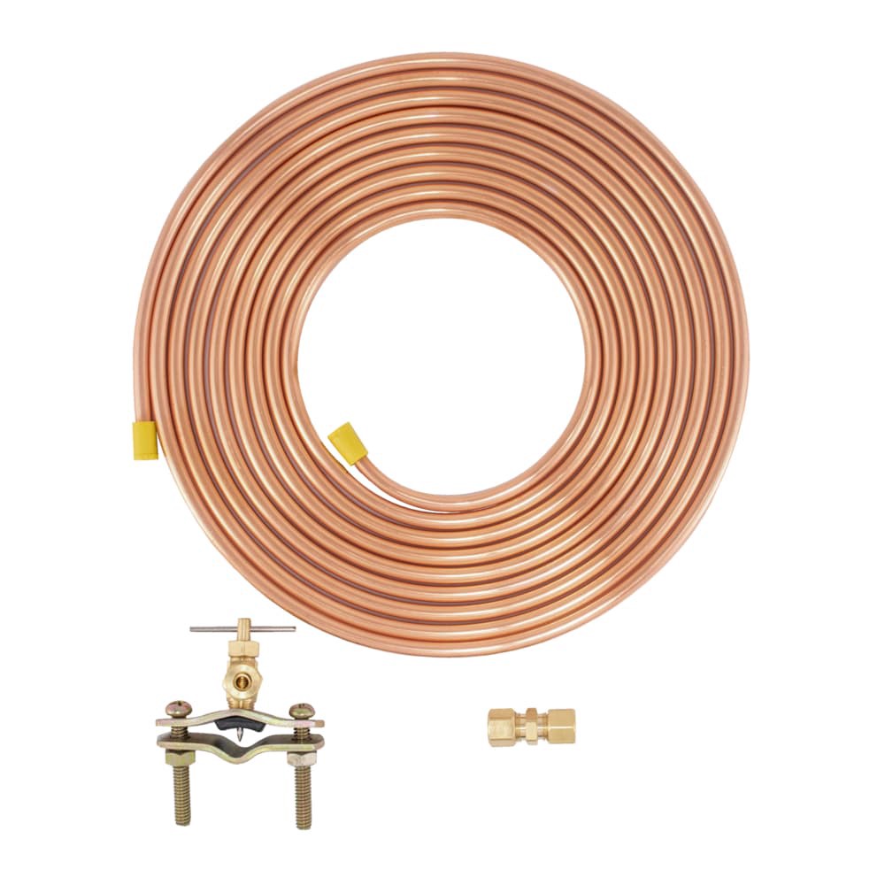 slide 3 of 5, EASTMAN 15-ft 1/4 -in OD Inlet x 1/4 -in OD Outlet Copper Ice maker installation kit, 1 ct