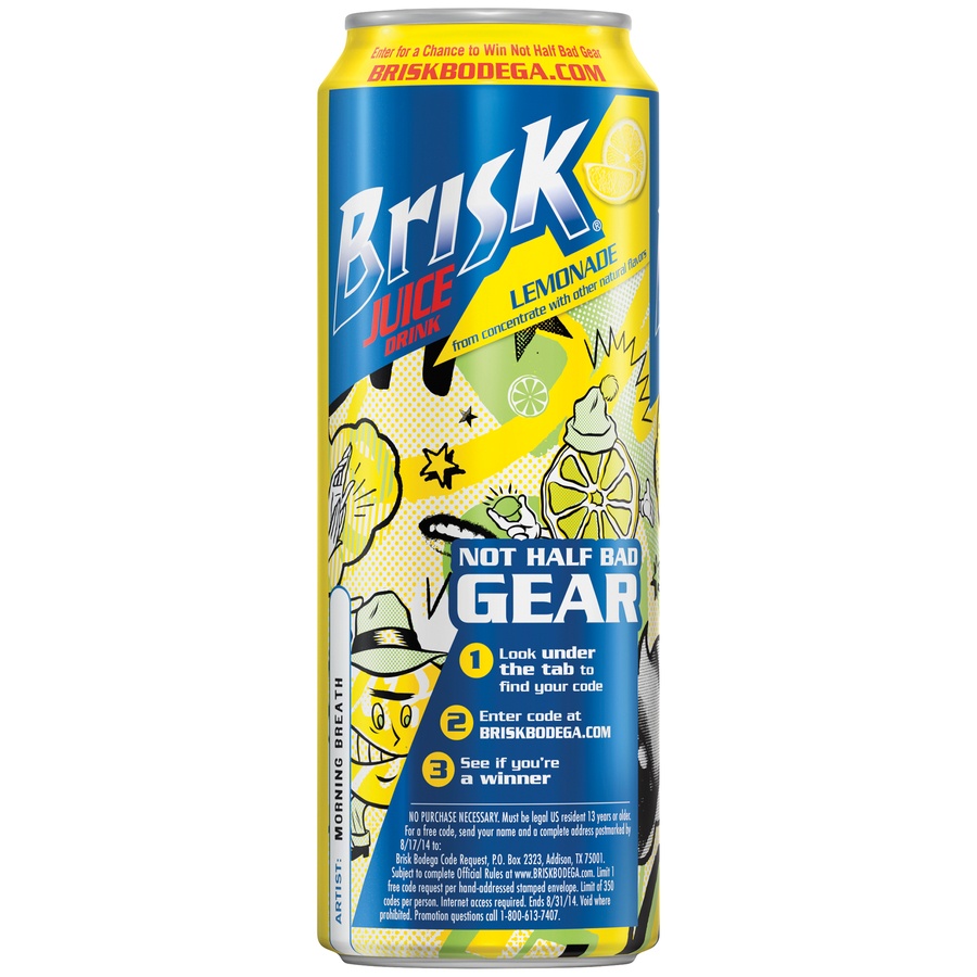 slide 2 of 2, Brisk Lemonade Juice 24 Fluid Ounce Can - 24 oz, 24 oz