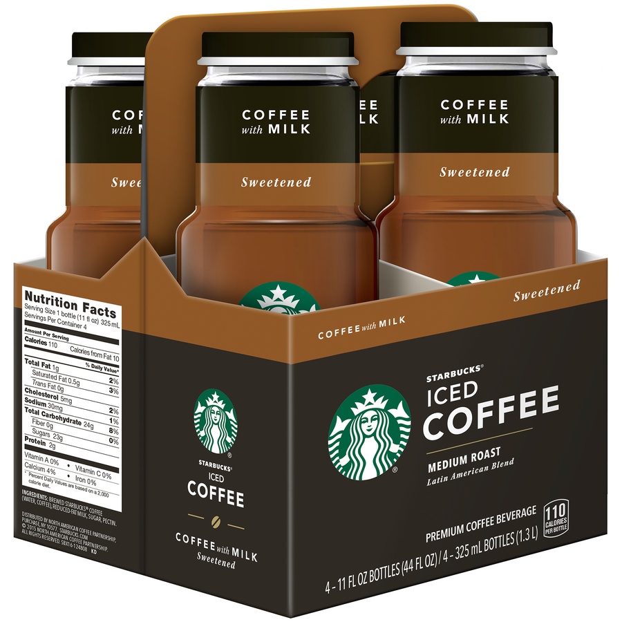 slide 3 of 4, Starbucks Iced Coffee with Milk Premium Coffee Beverage (4-11 Fluid Ounce) 44 Fluid Ounce - 44 oz, 44 oz