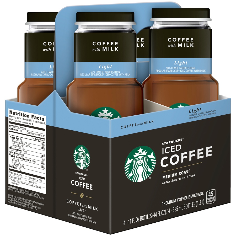 slide 2 of 4, Starbucks Iced Coffee with Milk Low Calorie (4-11 Fluid Ounce) 44 Fluid Ounce - 44 oz, 44 oz