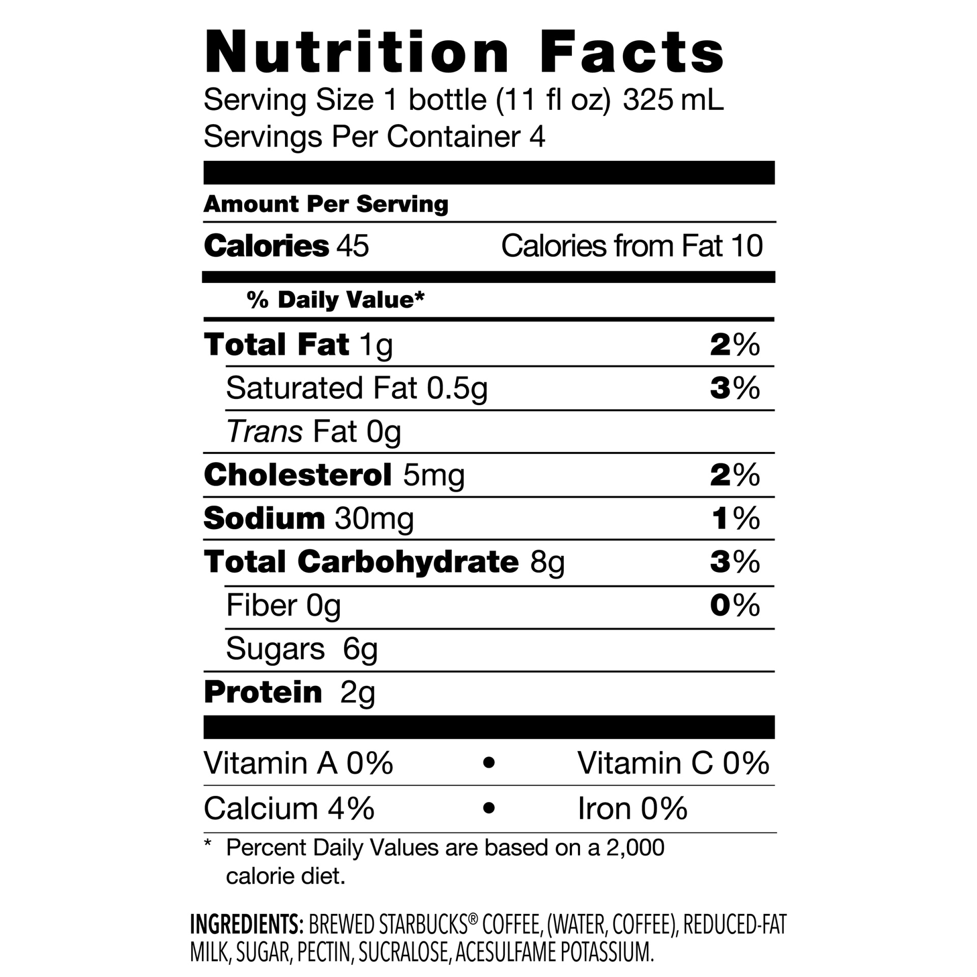 slide 3 of 4, Starbucks Iced Coffee with Milk Low Calorie (4-11 Fluid Ounce) 44 Fluid Ounce - 44 oz, 44 oz