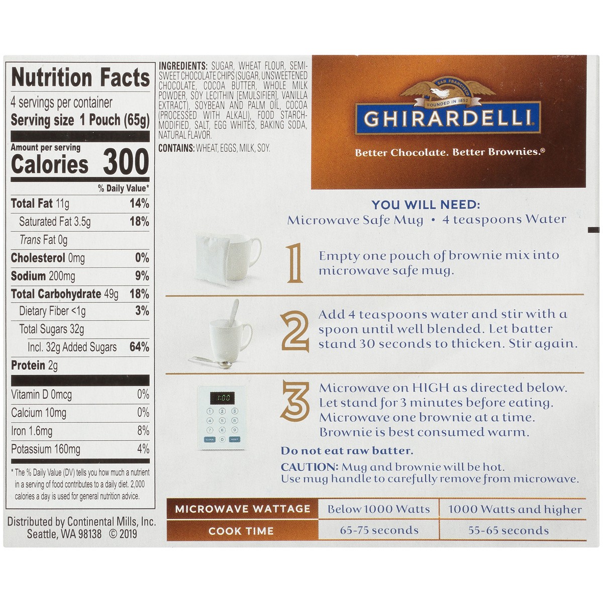 slide 3 of 6, GHIRARDELLI Brownie Mix, 4 ct; 9.2 oz