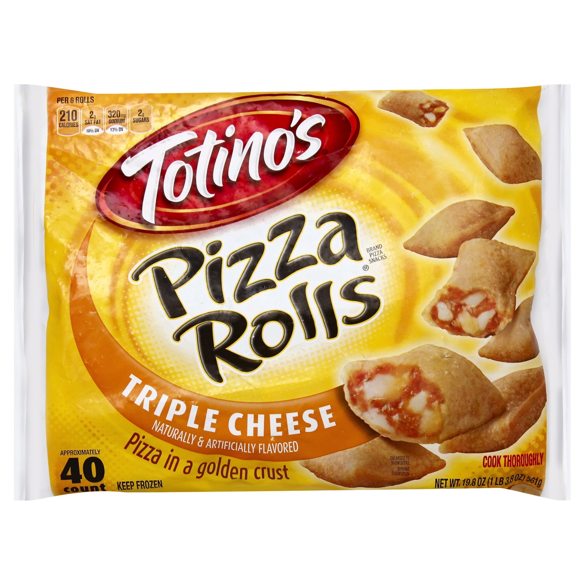 slide 1 of 1, Totino's Triple Cheese Pizza Rolls, 40 ct