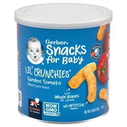 Gerber Stage 3 Baby Food Snacks, Garden Tomato Lil' Crunchies, Baby Led Feeding
