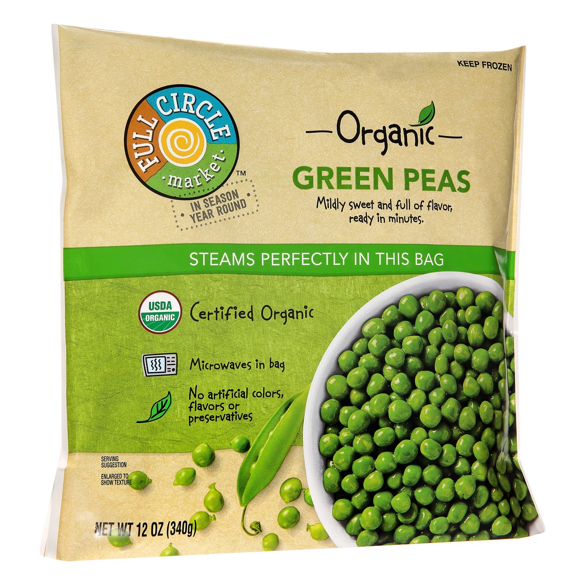 slide 6 of 13, Full Circle Market Organic Green Peas 12 oz, 12 oz