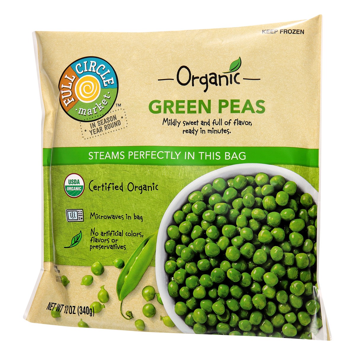 slide 8 of 13, Full Circle Market Organic Green Peas 12 oz, 12 oz