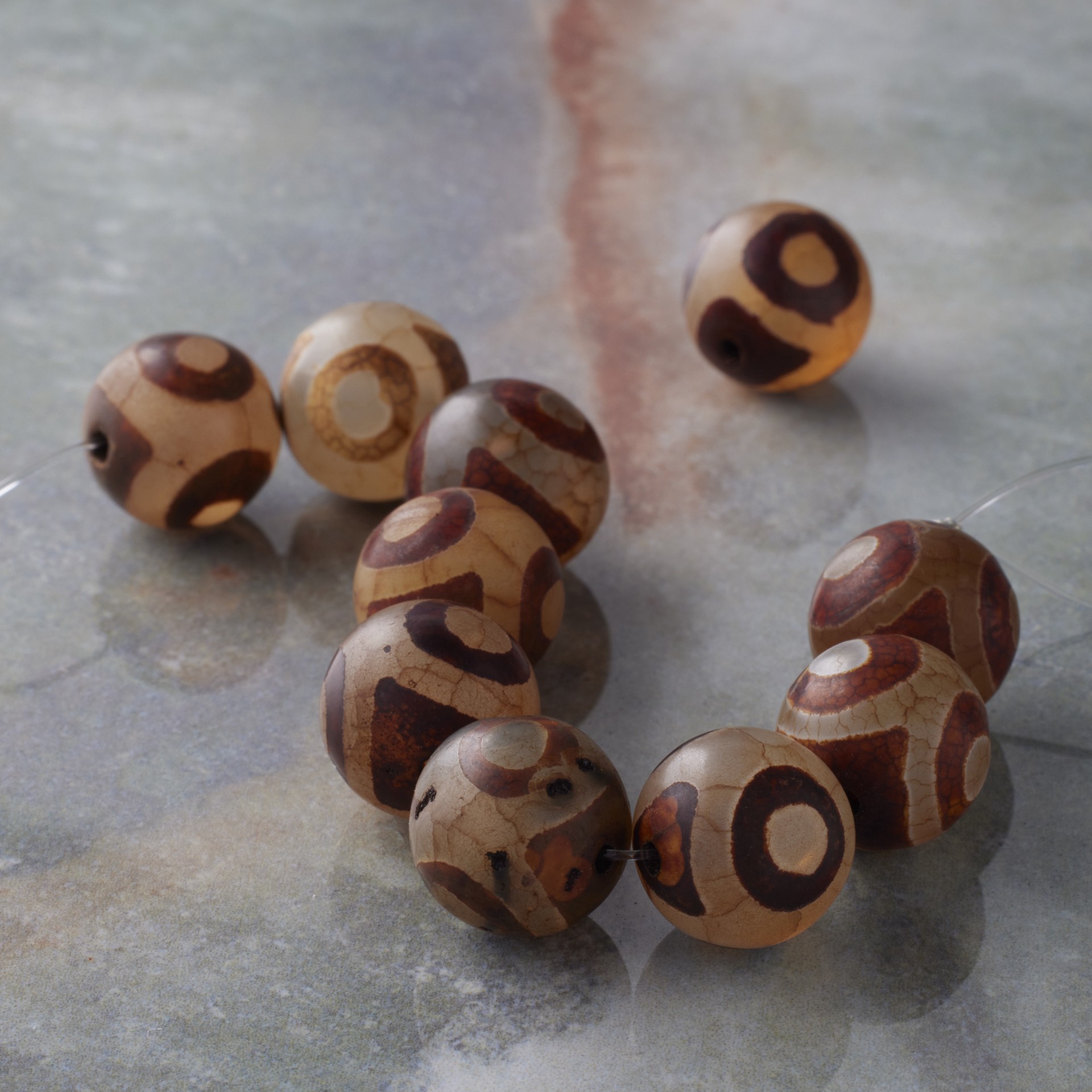 slide 3 of 3, Brown Agate Round Beads, 11mm By Bead Landing, 11mm