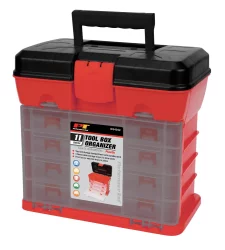 Performance Tool Plastic Tool Box Organizer - Red/Black