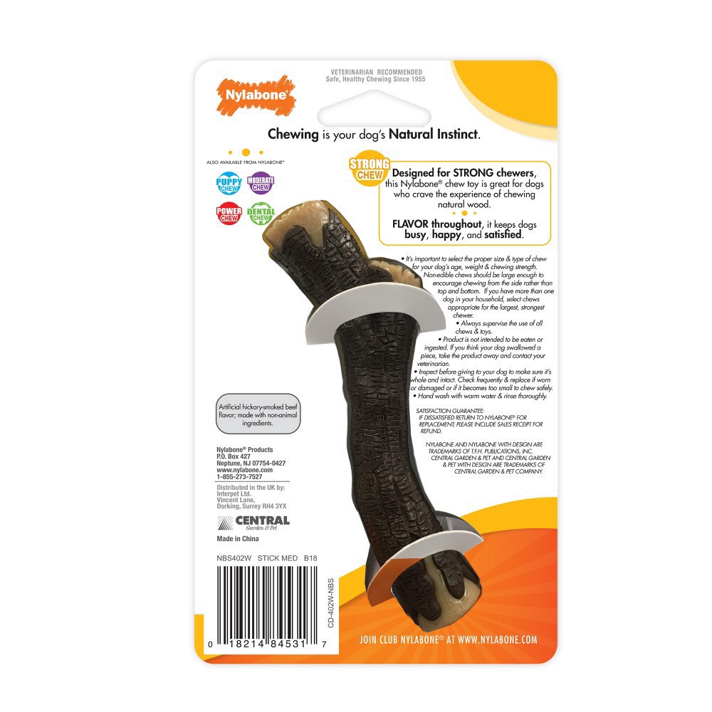 slide 2 of 2, Nylabone Essentials Strong Chew Hickory Smoked Beef Flavor Medium Dog Toy, 1 ct