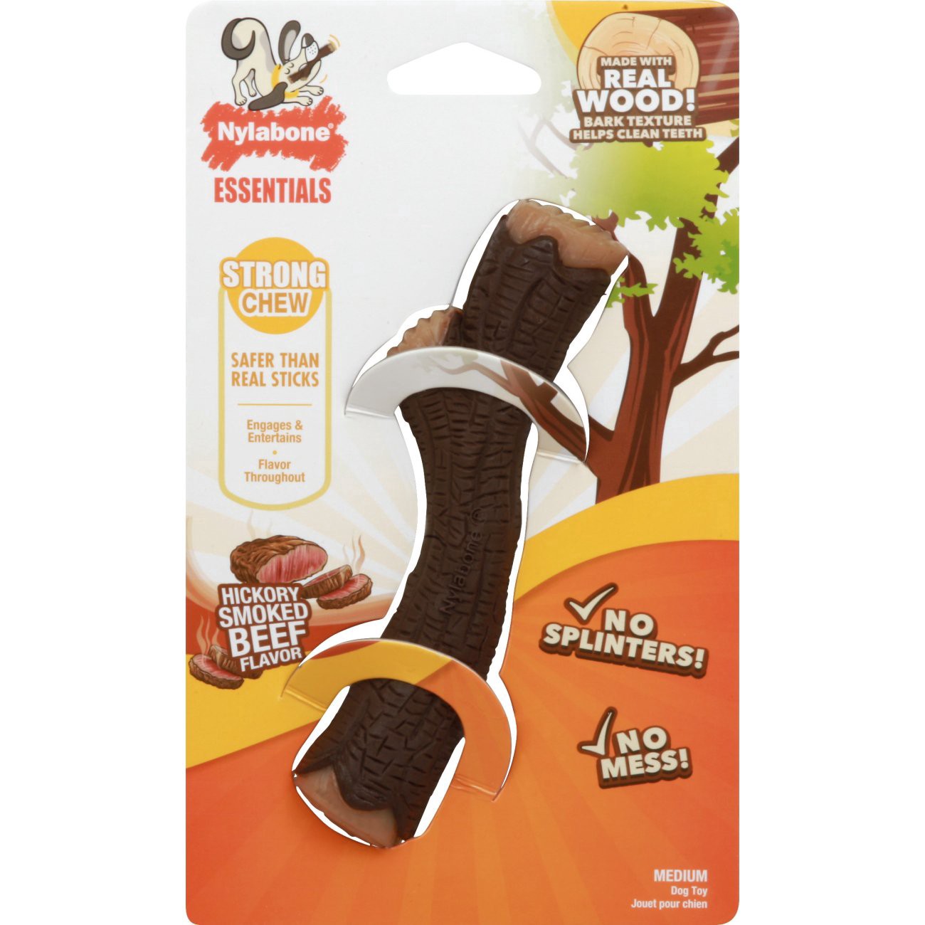 slide 1 of 2, Nylabone Essentials Strong Chew Hickory Smoked Beef Flavor Medium Dog Toy, 1 ct