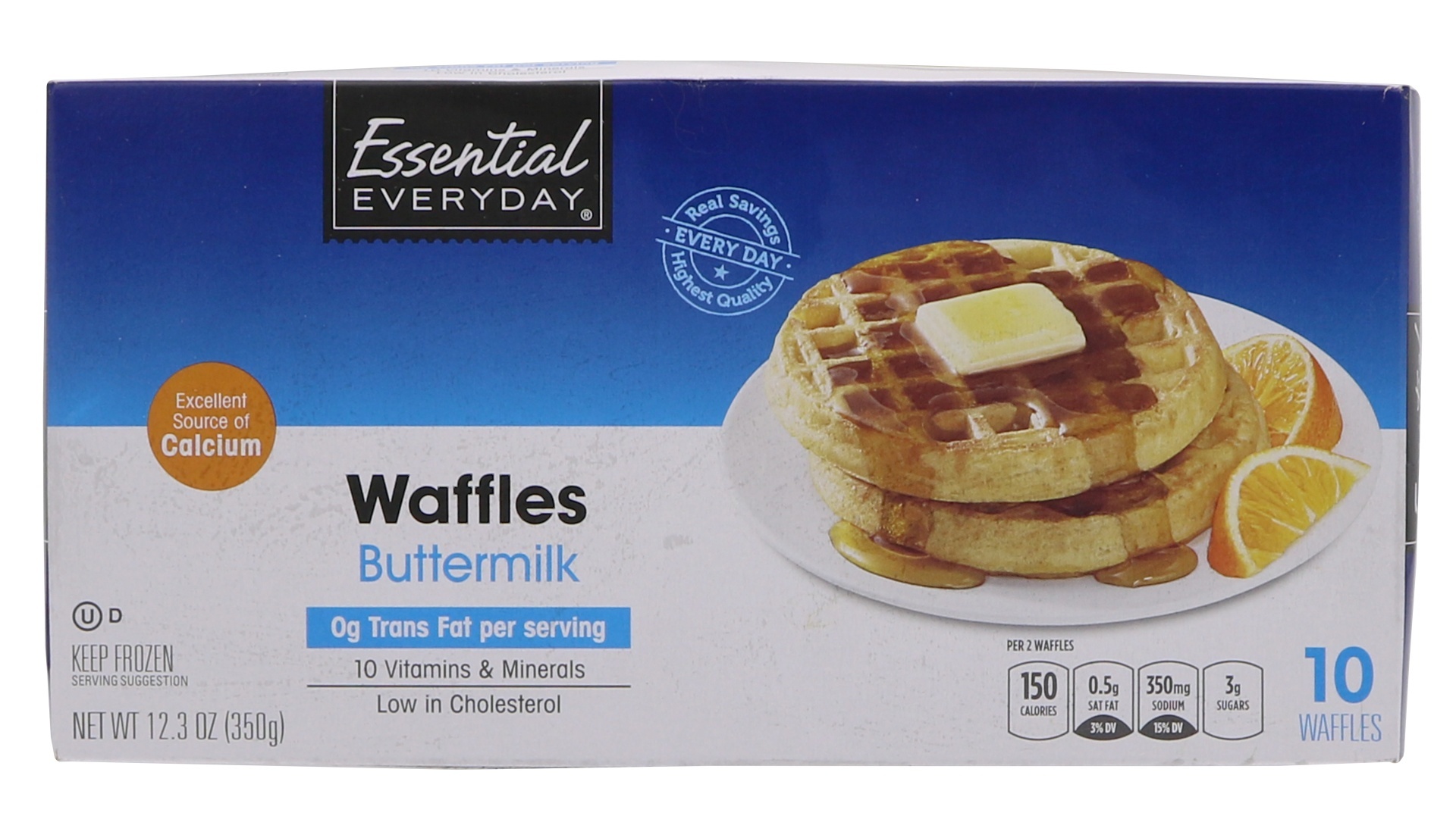 slide 1 of 1, Essential Everyday Buttermilk Waffles 10Ct, 12.3 oz