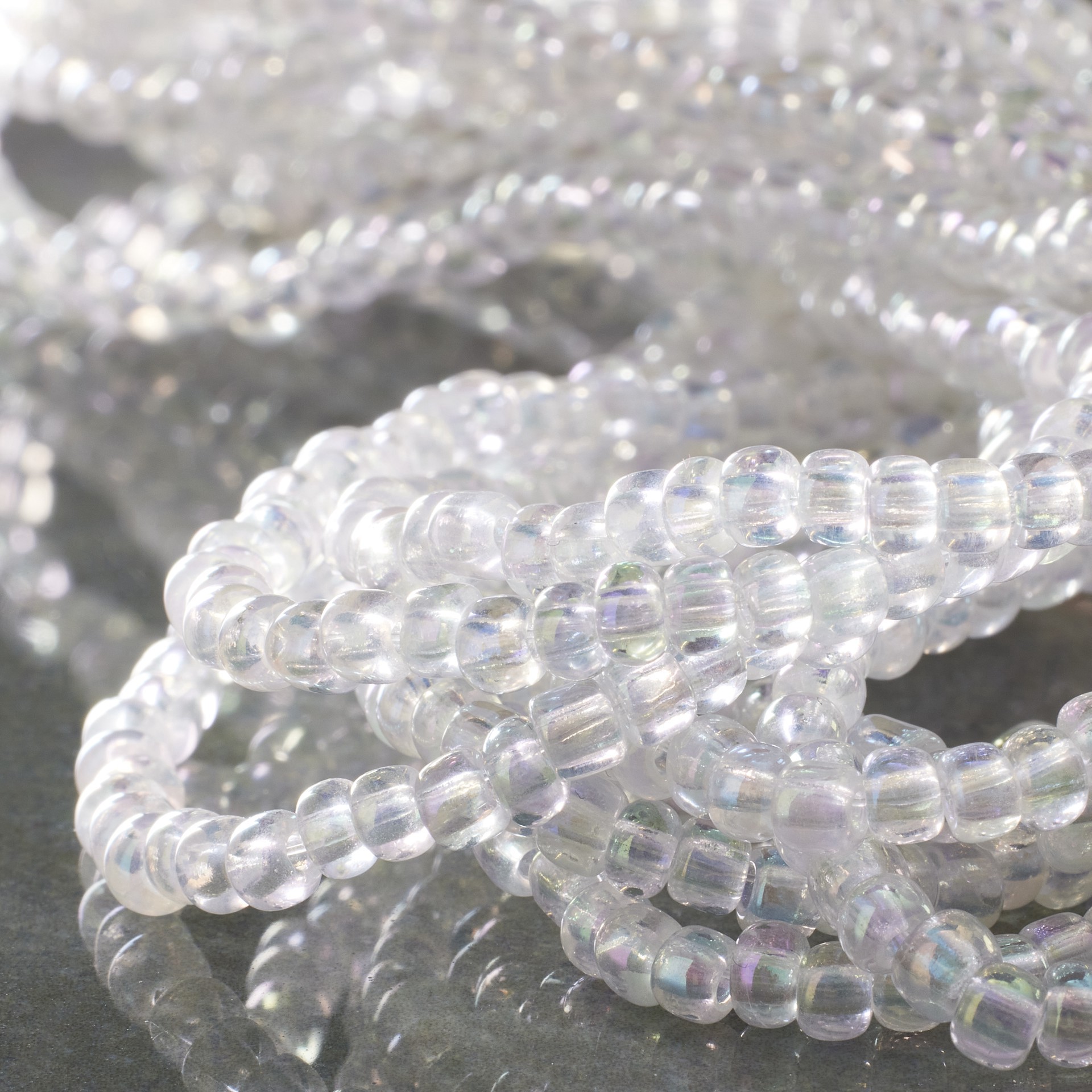 slide 3 of 3, Clear Glass Seed Beads, 6/0 By Bead Landing, 6/0