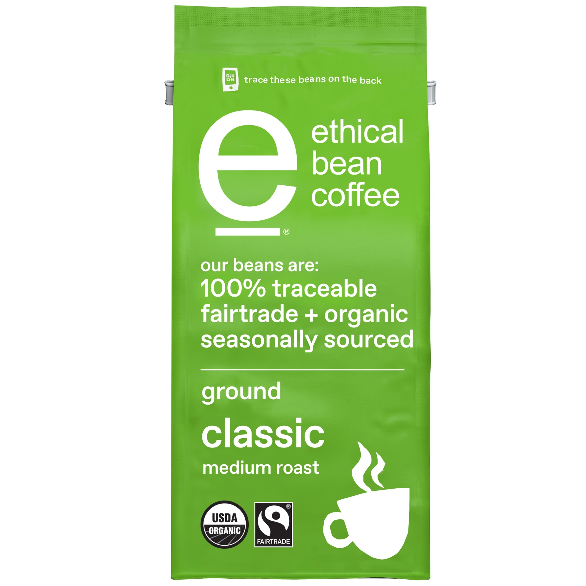 slide 1 of 2, Ethical Bean Coffee Classic Medium Roast Organic Ground Coffee, 8 oz