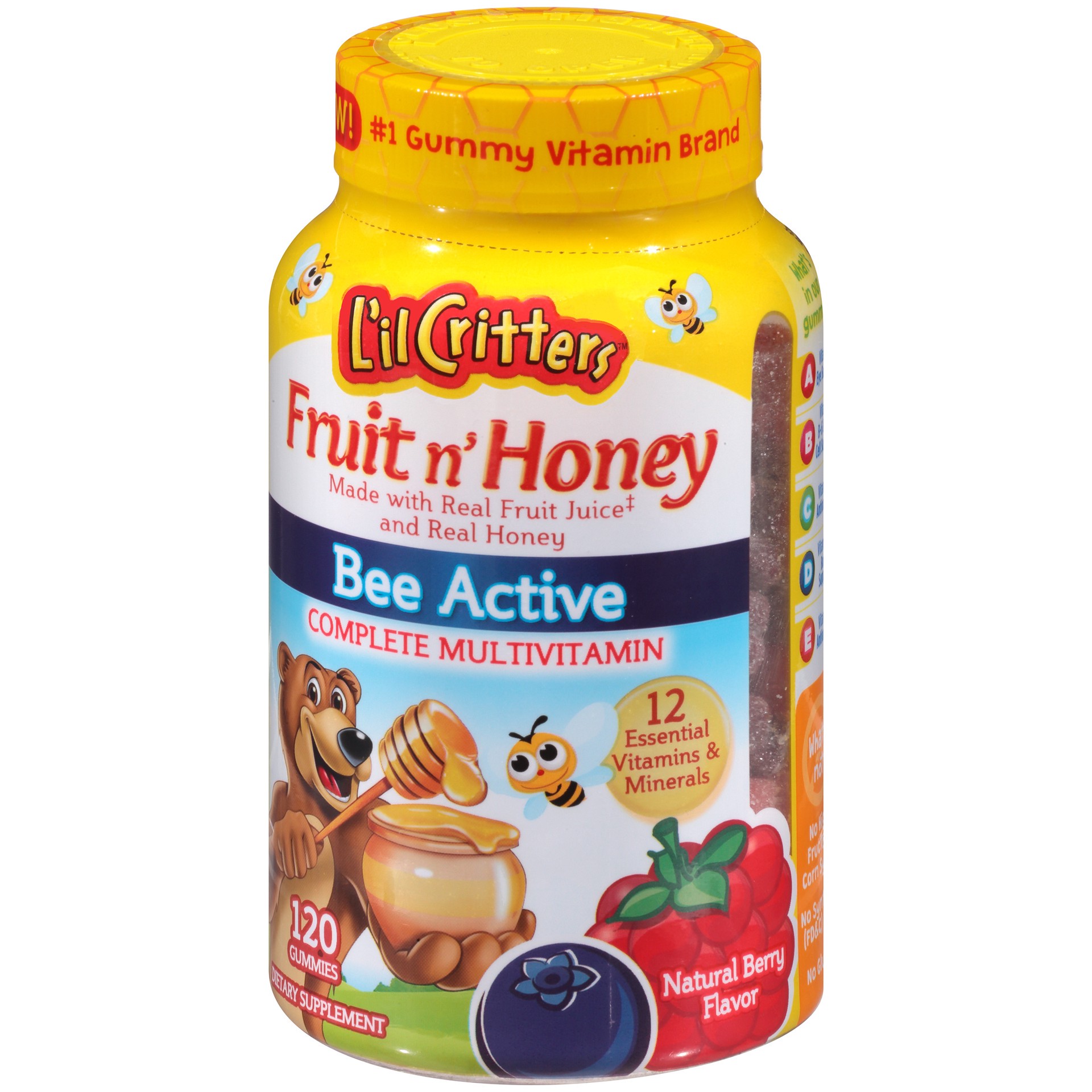 slide 2 of 4, L'il Critters Fruit N' Honey  Complete Multivitamin, 120 Count [120 Count], 120 ct