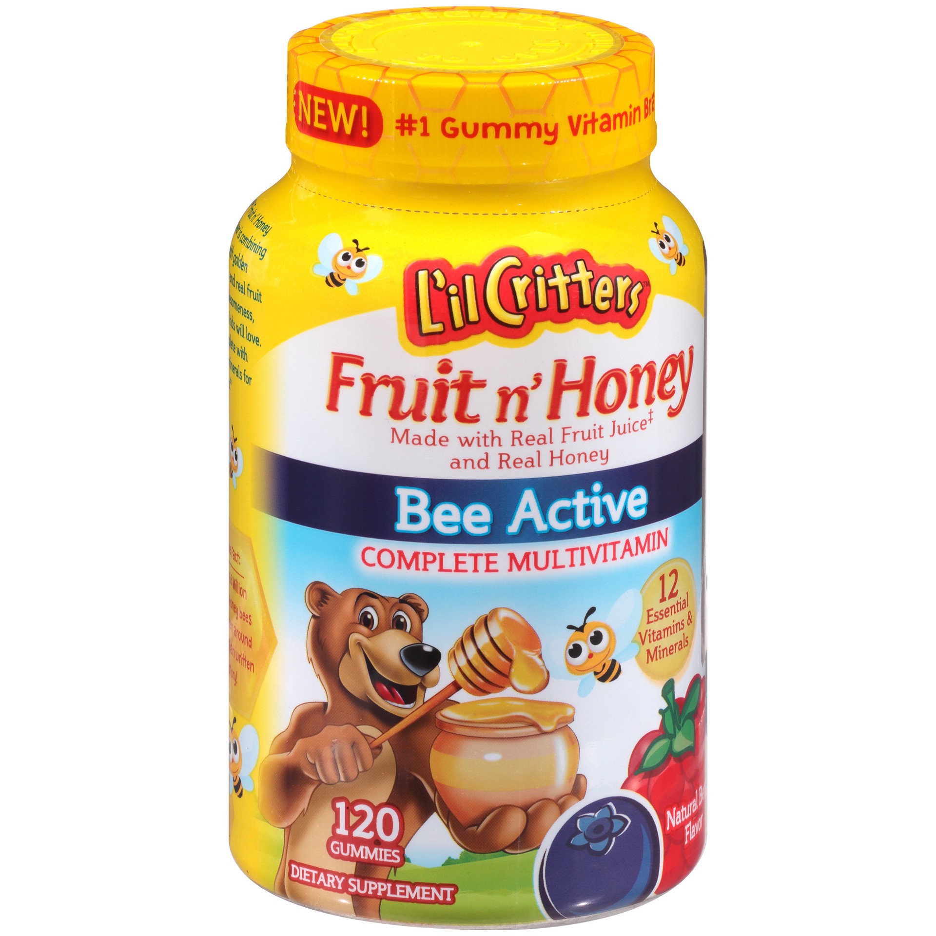 slide 4 of 4, L'il Critters Fruit N' Honey  Complete Multivitamin, 120 Count [120 Count], 120 ct