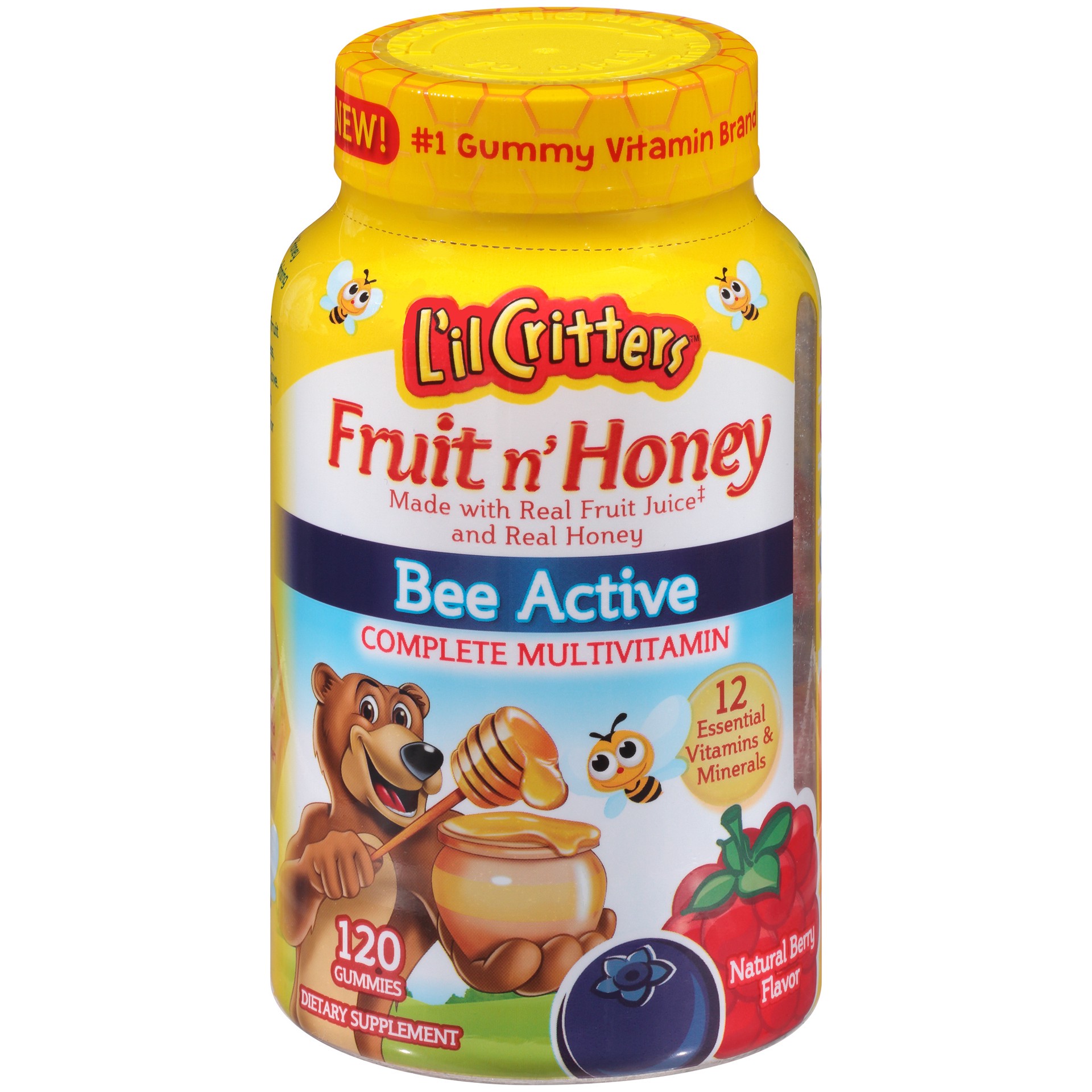 slide 1 of 4, L'il Critters Fruit N' Honey  Complete Multivitamin, 120 Count [120 Count], 120 ct