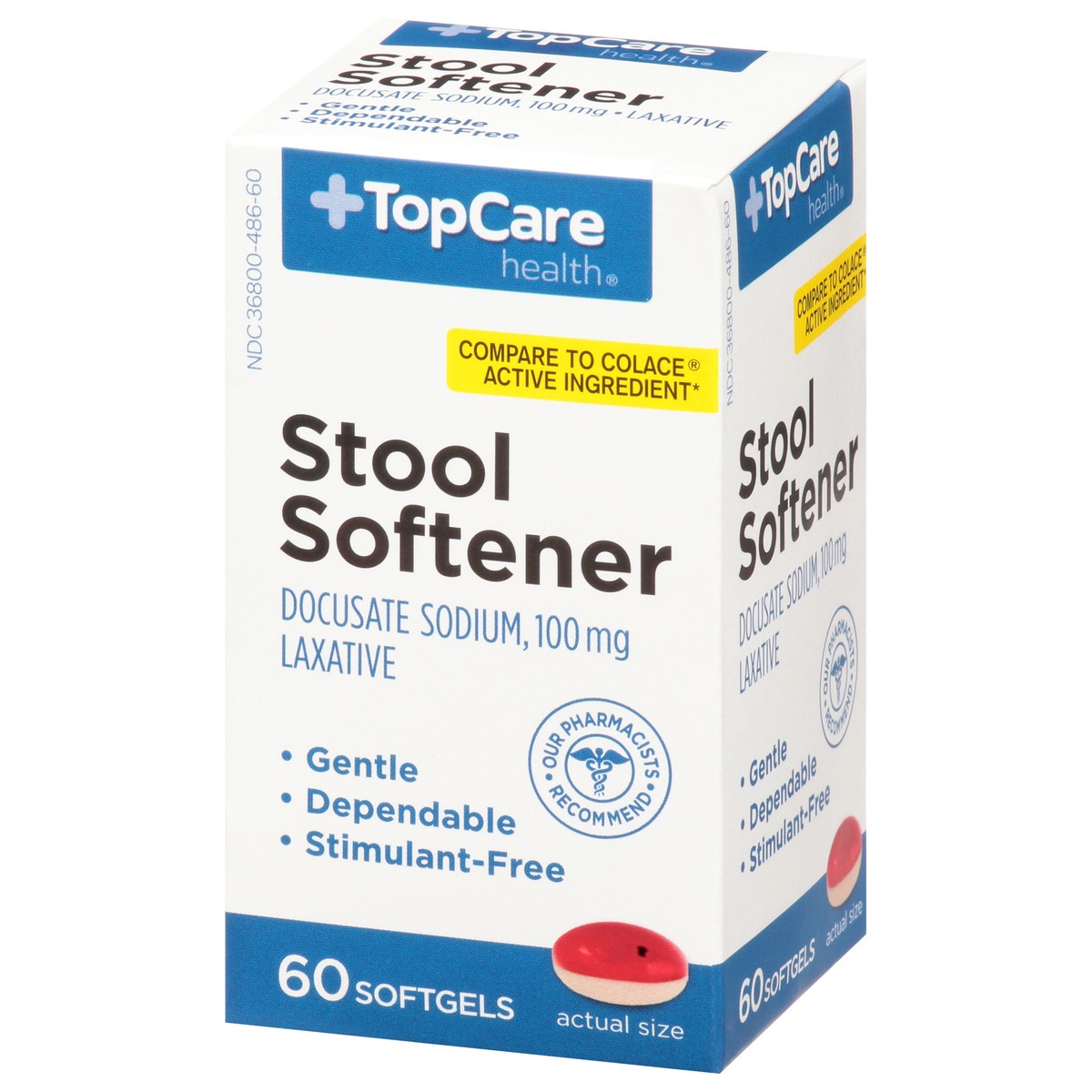 slide 3 of 9, TopCare Top Care Stool Softener, 60 ct