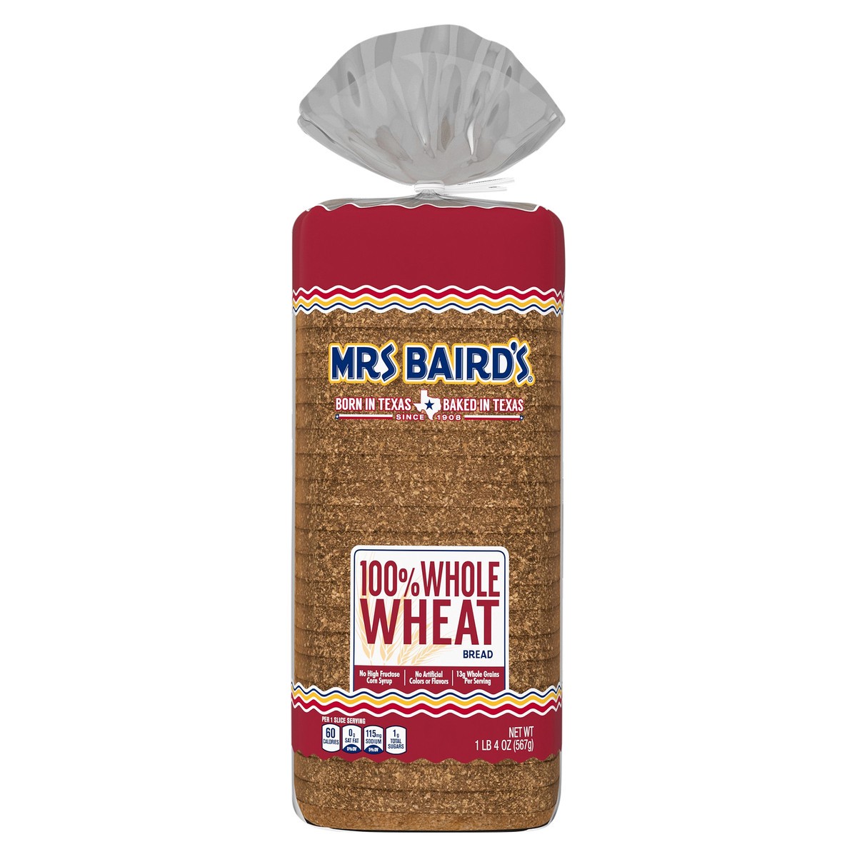 slide 7 of 13, Mrs. Baird's 100% Whole Wheat Bread, 20 oz, Wheat Bread, Bag, 20 oz