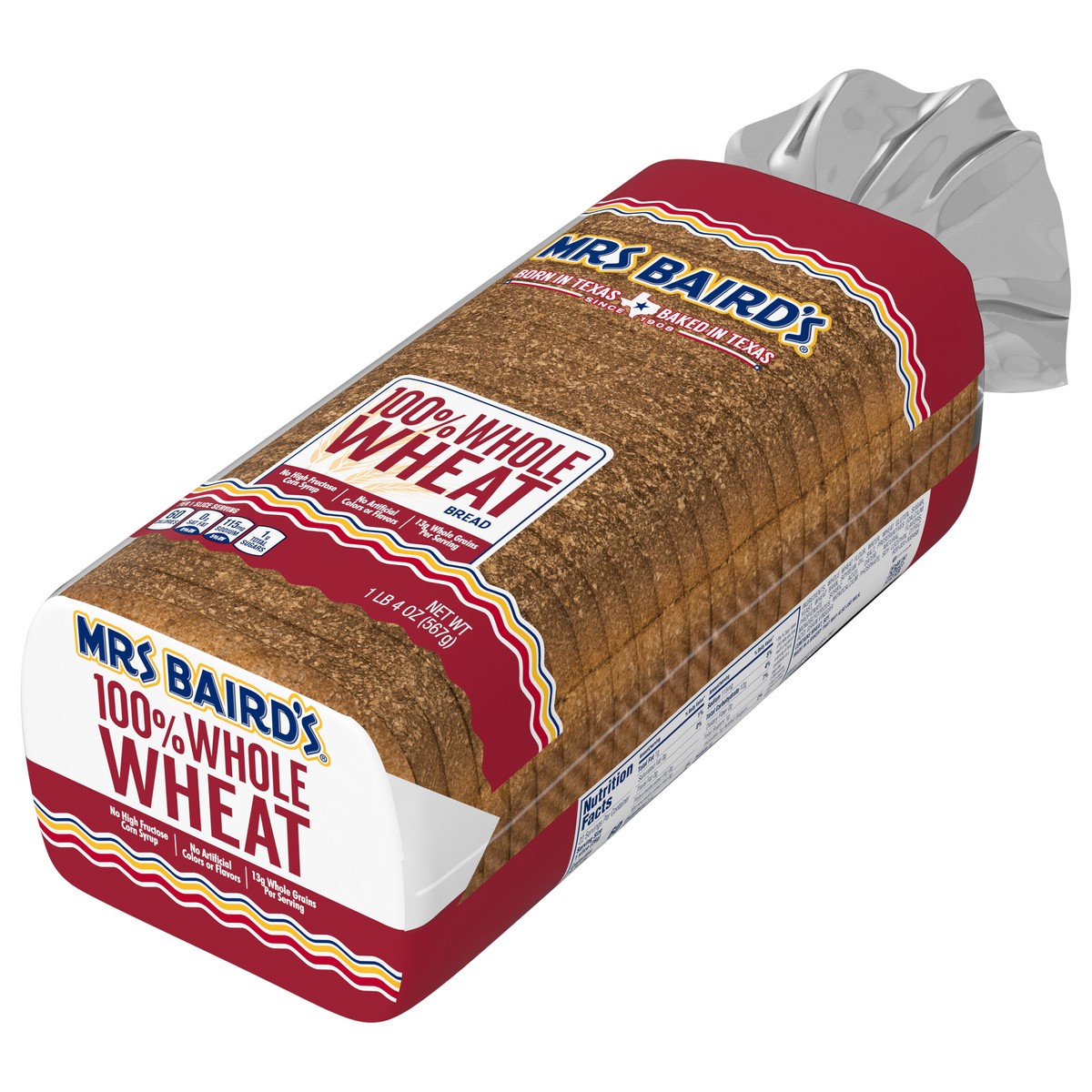 slide 2 of 13, Mrs. Baird's 100% Whole Wheat Bread, 20 oz, Wheat Bread, Bag, 20 oz