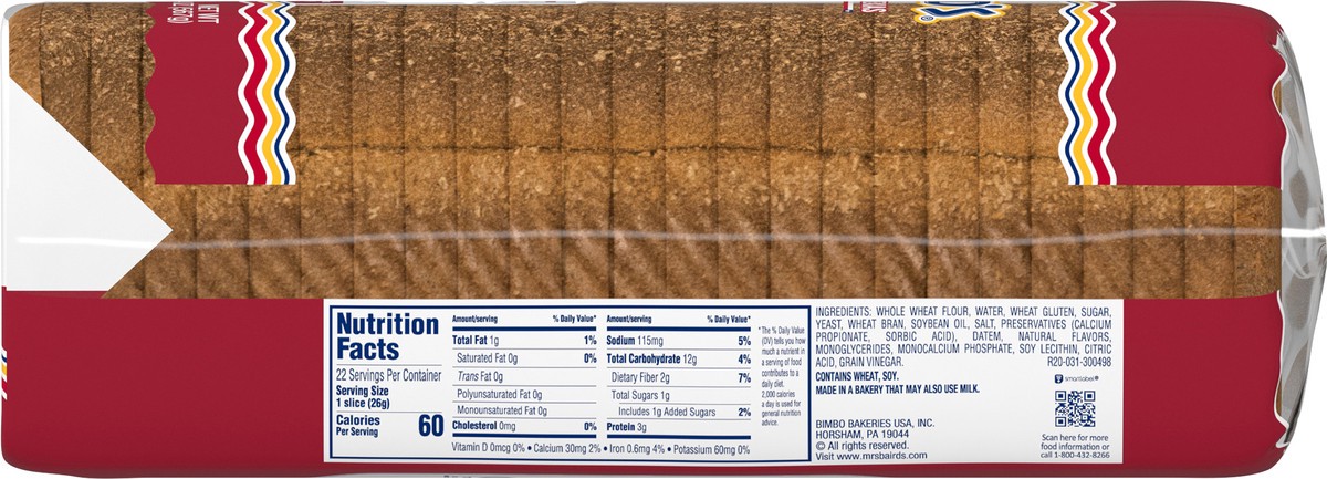 slide 6 of 13, Mrs. Baird's 100% Whole Wheat Bread, 20 oz, Wheat Bread, Bag, 20 oz