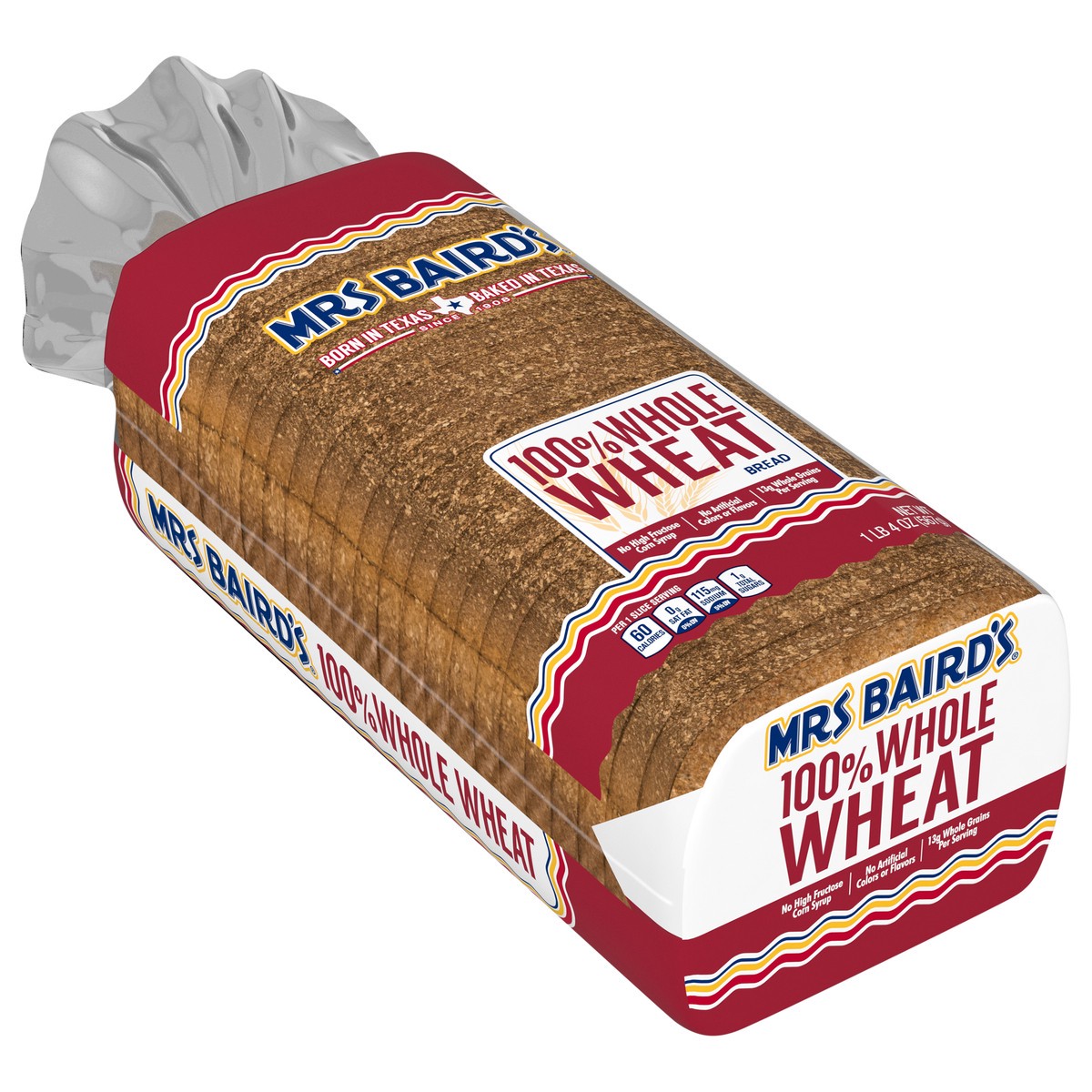 slide 12 of 13, Mrs. Baird's 100% Whole Wheat Bread, 20 oz, Wheat Bread, Bag, 20 oz