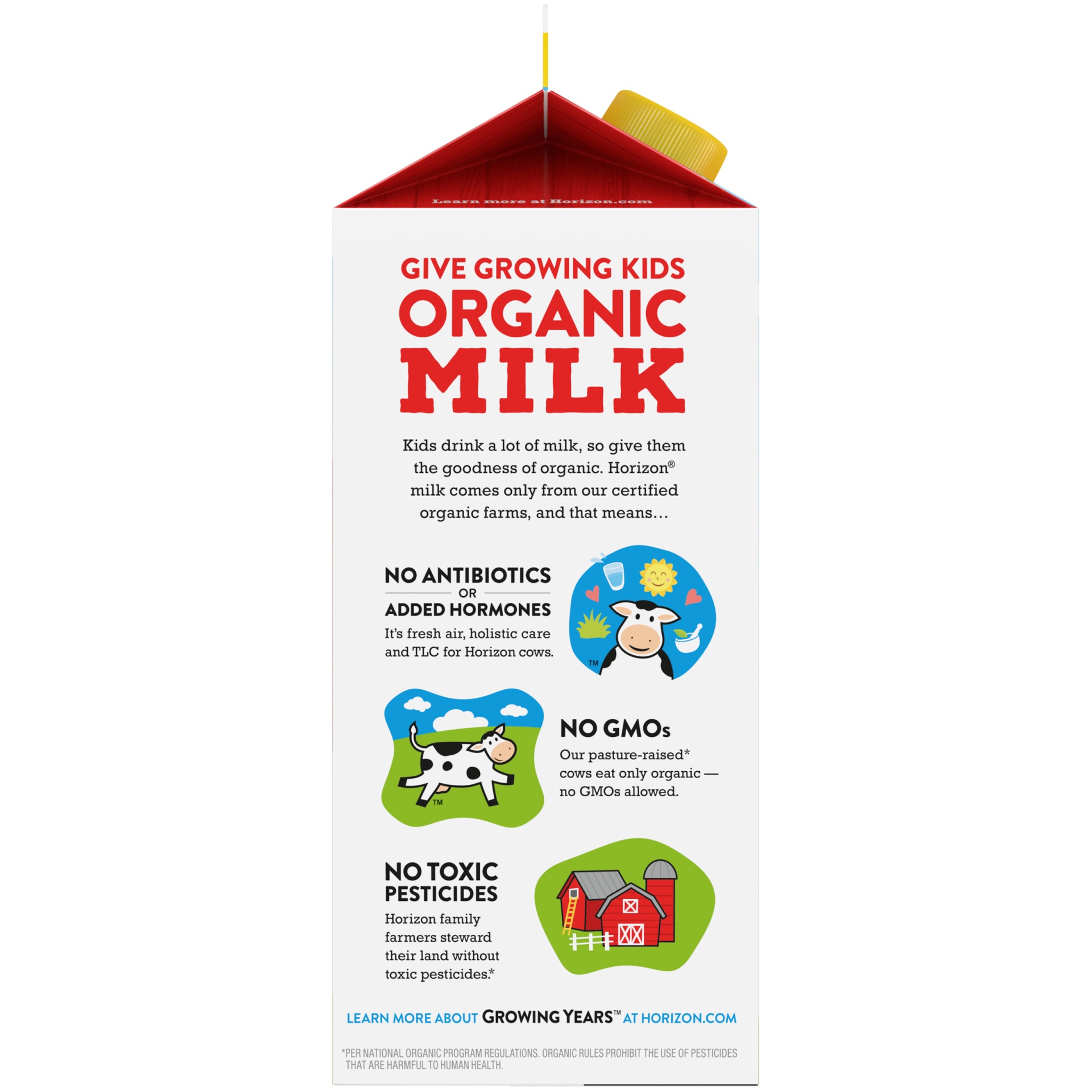 slide 3 of 5, Horizon Organic Growing Years 2% Milk with DHA Omega-3, 64 fl oz