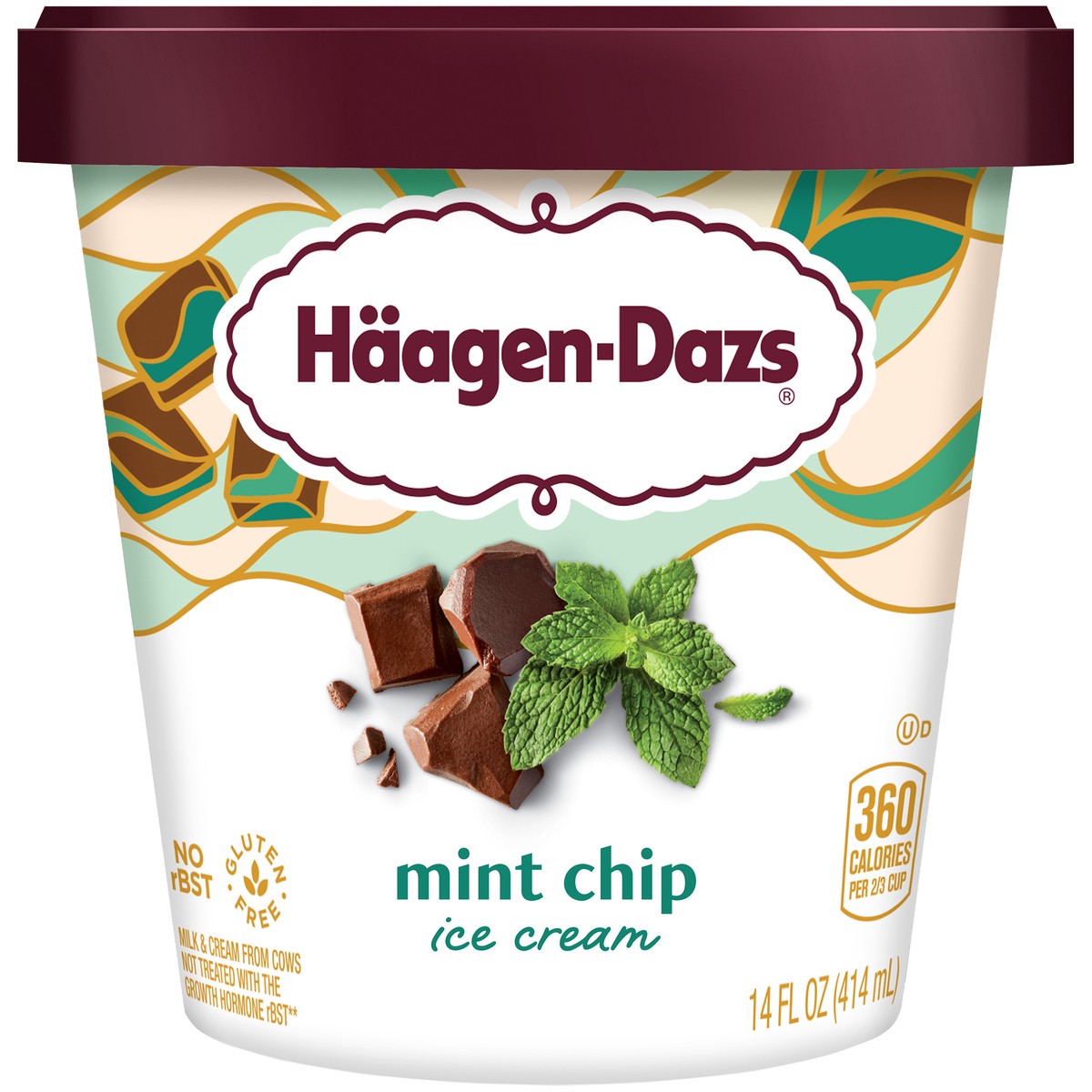 slide 1 of 9, Häagen-Dazs Mint Chip Ice Cream, 14 fl oz