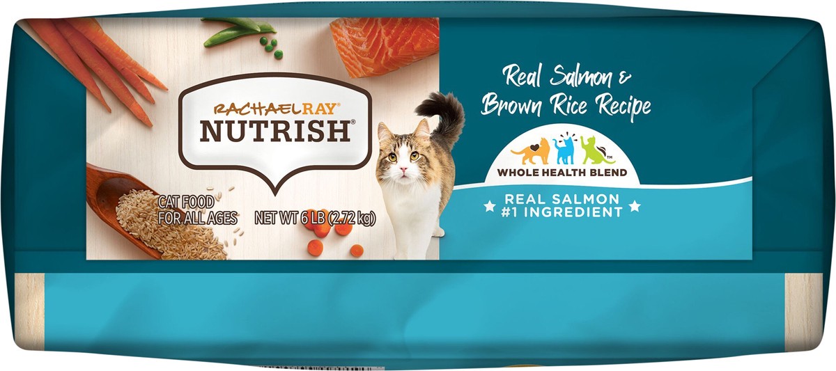 slide 8 of 8, Rachael Ray Nutrish Dry Cat Food, Real Salmon & Brown Rice Recipe, 6 lb. Bag, 6 lb