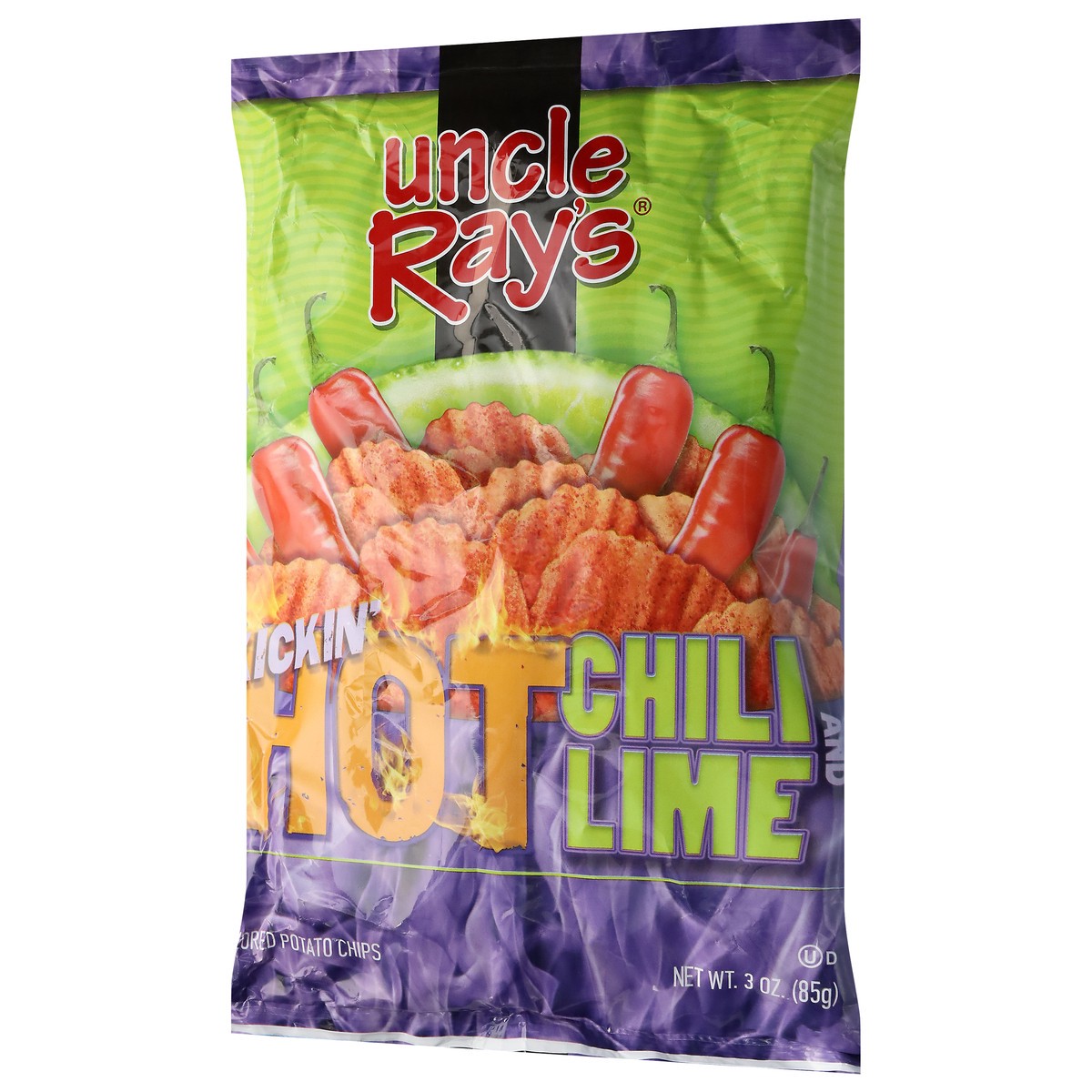 slide 9 of 14, Uncle Ray's Kickin' Hot Chili and Lime Potato Chips 3 oz, 3 oz