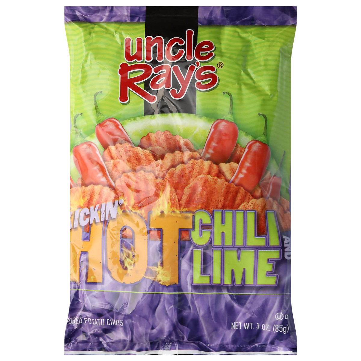 slide 7 of 14, Uncle Ray's Kickin' Hot Chili and Lime Potato Chips 3 oz, 3 oz