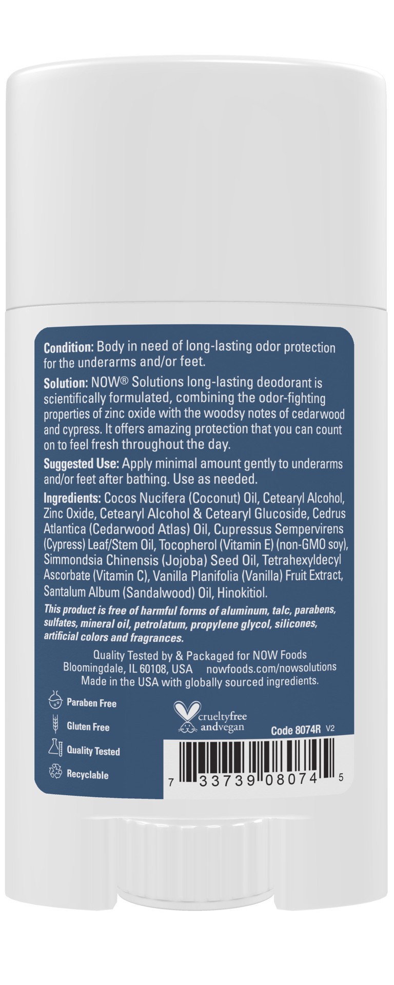 slide 2 of 4, NOW Solutions Long-Lasting Deodorant Stick, Cedarwood + Cypress - 2.2 oz., 2 oz