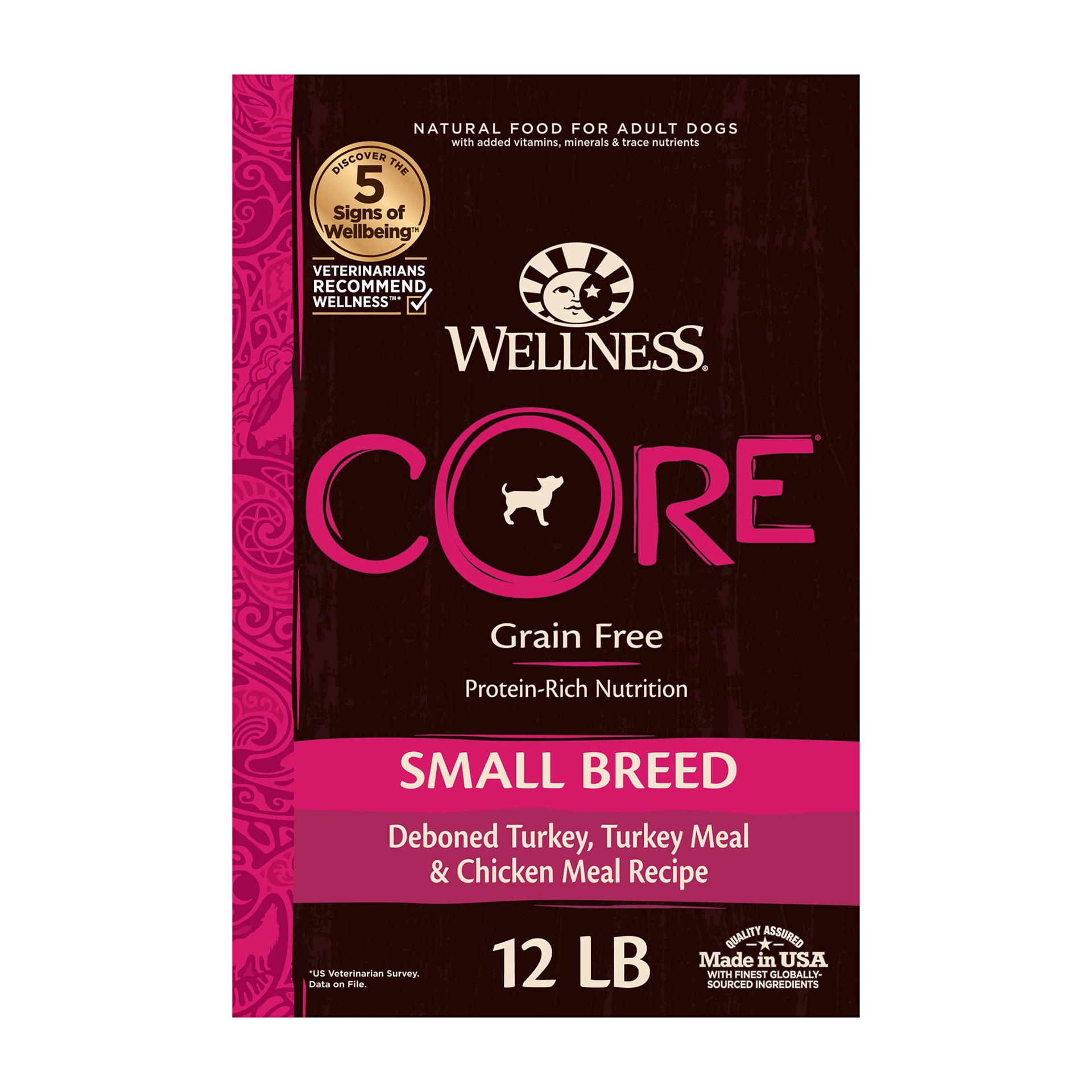 slide 1 of 5, Wellness CORE Natural Grain Free Dry Dog Food, Small Breed, 12-Pound Bag, 1 ct